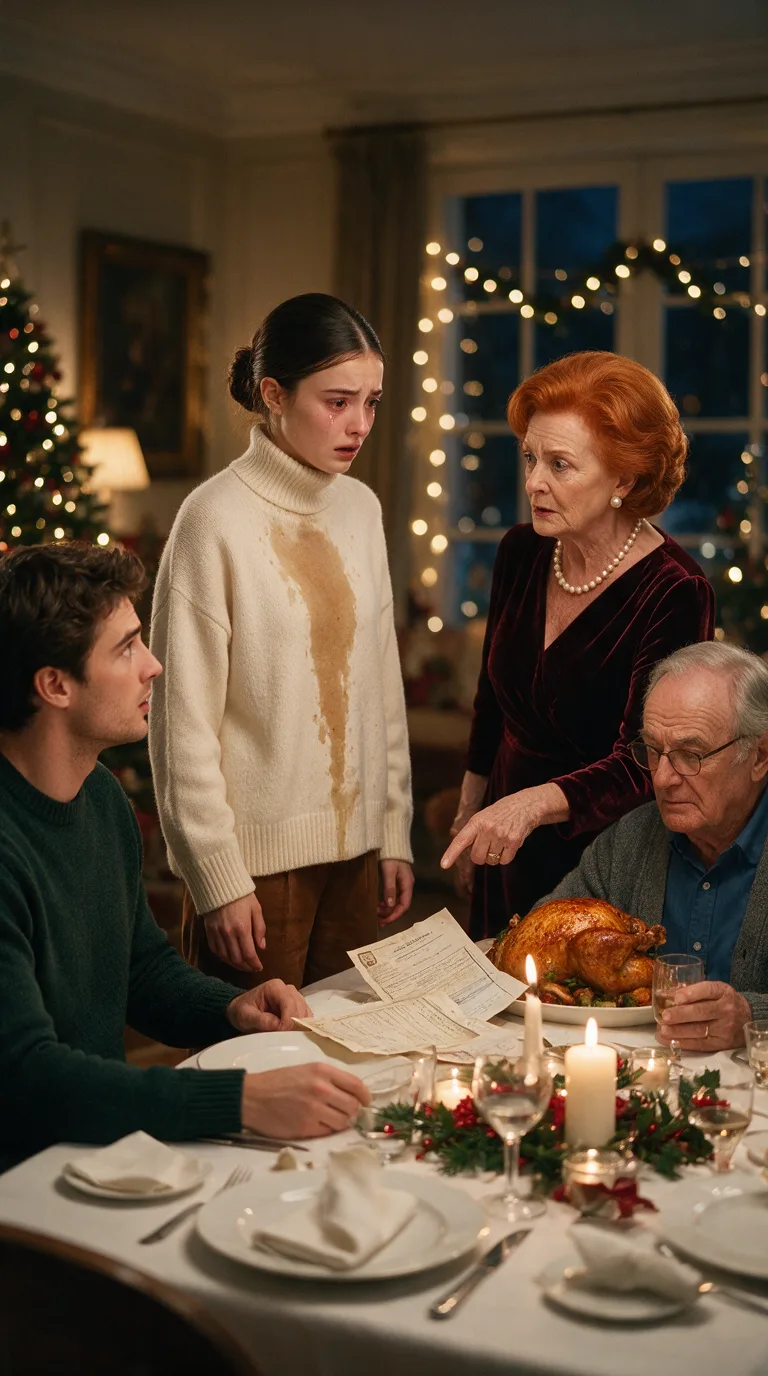AU DÎNER DE NOËL, SA ROBE FUT TREMPÉE DEVANT TOUTE LA FAMILLE… PUIS LA MATRIARCHE MURMURA : « LES EAUX SE SONT ROMPUES ICI IL Y A VINGT-CINQ ANS »