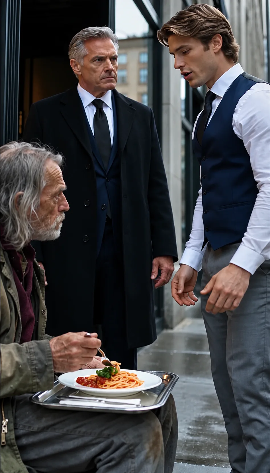 THE WAITER RISKED HIS JOB TO FEED A HOMELESS OLD MAN… THEN THE OLD MAN MADE ONE CALL AND SAID, “DON’T SIGN ANYTHING YET”