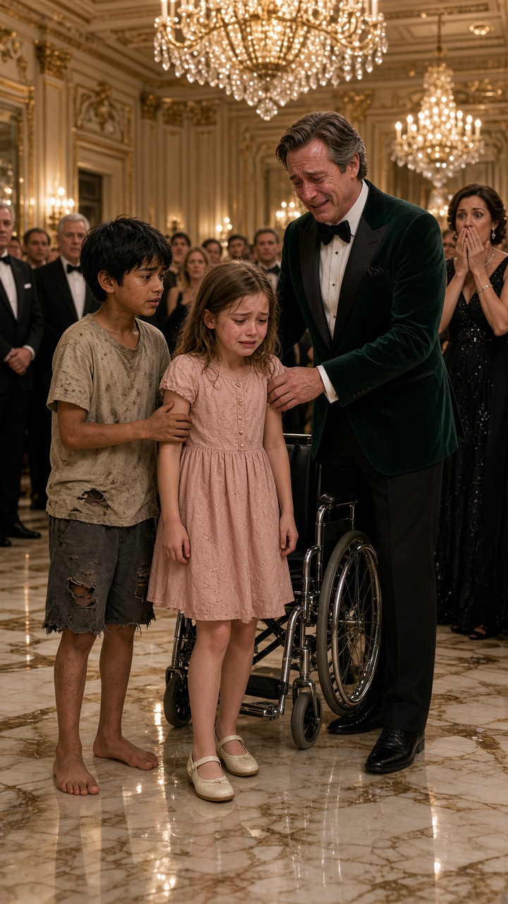 THE BAREFOOT BOY HELD OUT HIS HAND TO THE BILLIONAIRE’S DAUGHTER… THEN SHE STOOD UP FROM THE WHEELCHAIR EVERY DOCTOR SAID SHE WOULD NEED FOREVER