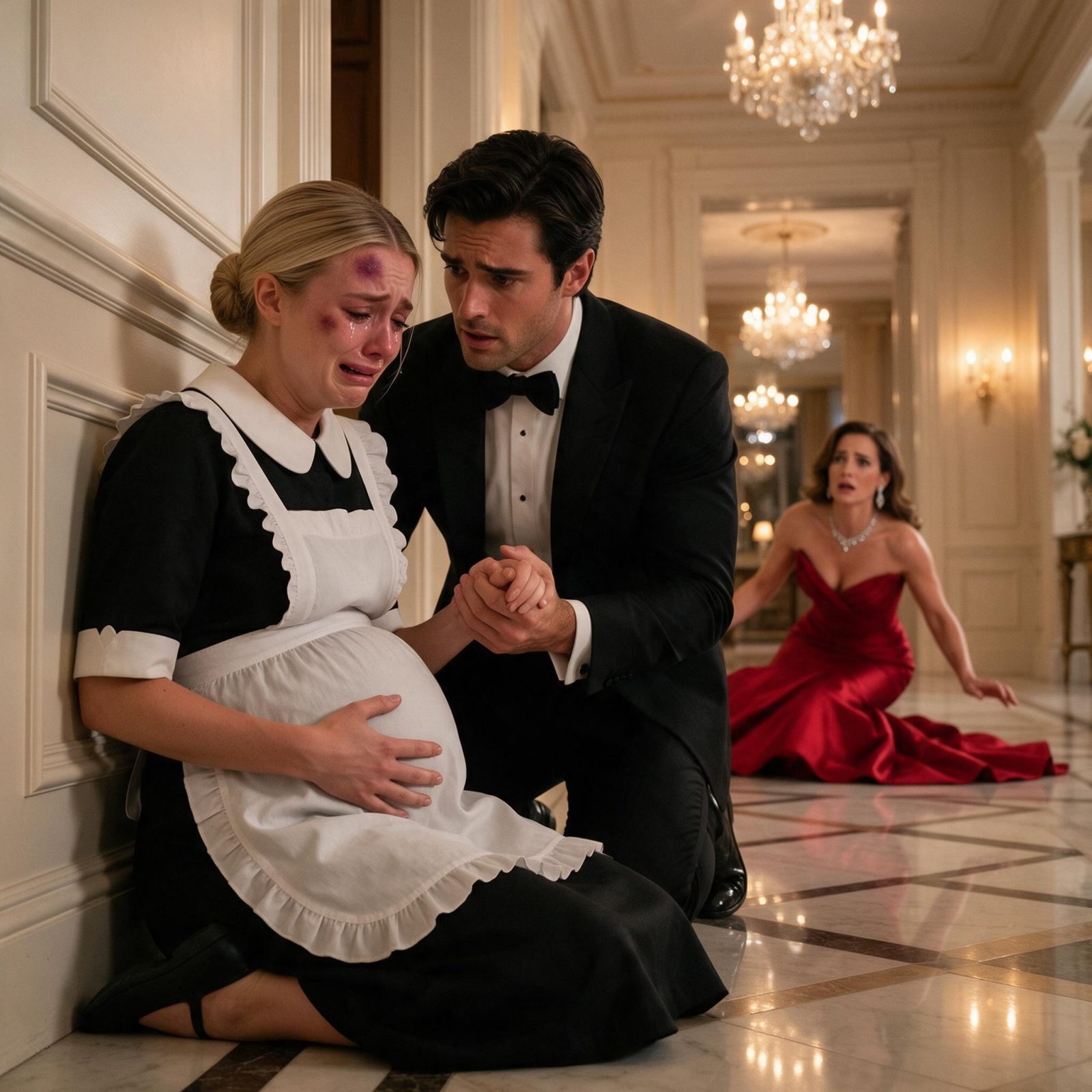 THE PREGNANT MAID SAID THE BABY BELONGED TO HIS DEAD BROTHER… THEN THE FIANCÉE IN RED WENT PALE