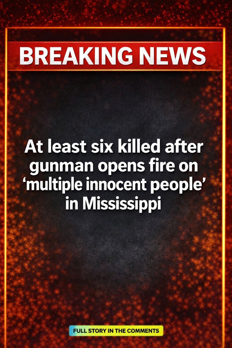 At least six killed after gunman opens fire on multiple innocent people in Mississipp!