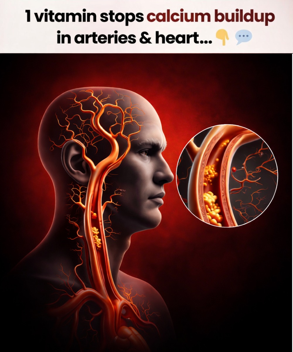 1 vitamin stops calcium buildup in arteries and heart