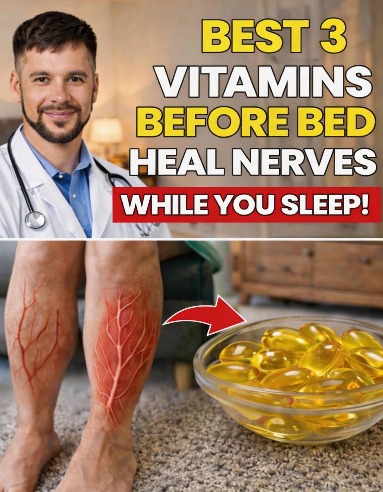 3 Bedtime Vitamins for Stronger Legs After 60 | Senior Health Tips