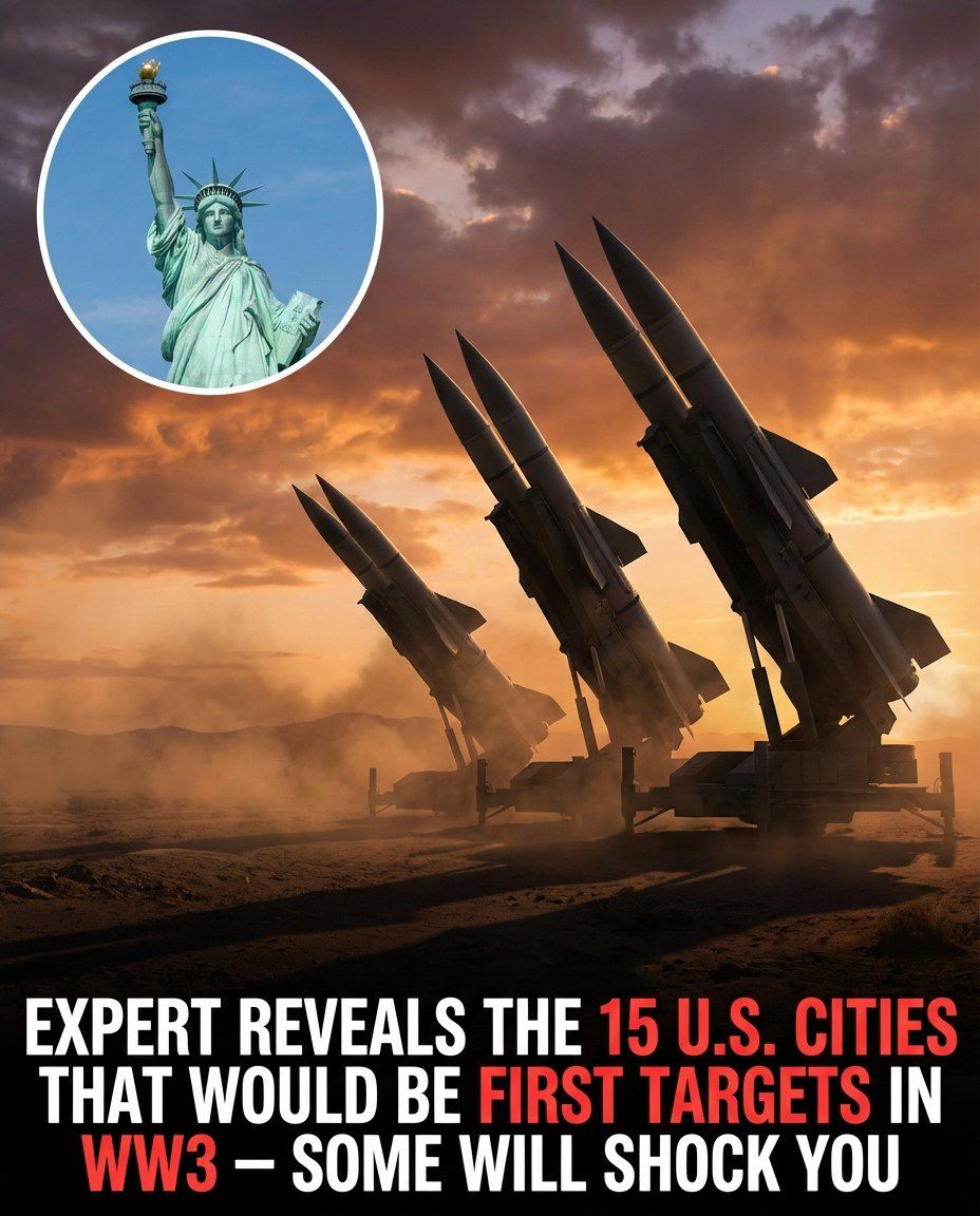 A specialist identifies 15 US cities likely to be targeted first in a global conflict—with a few unexpected entries.