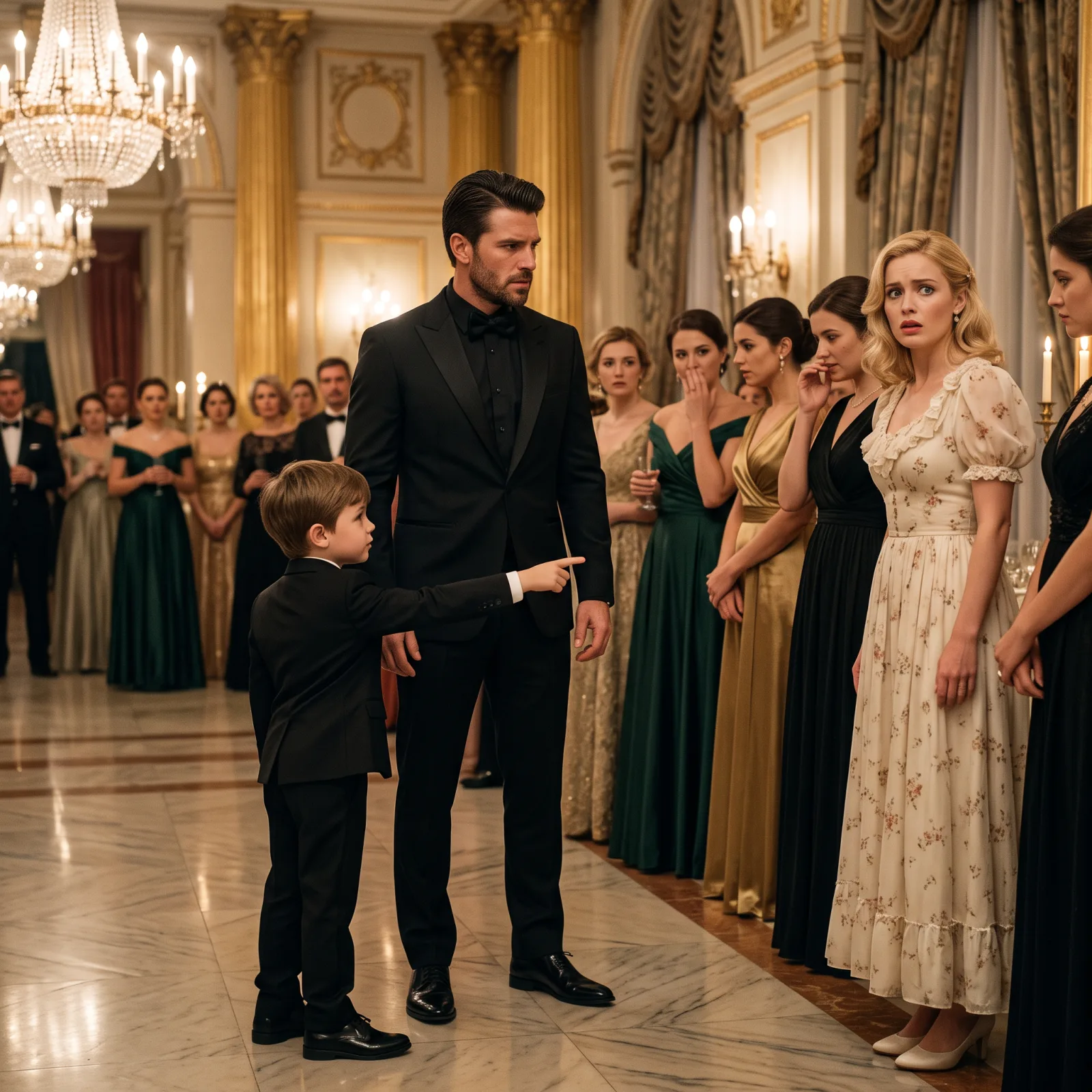 EL HIJO DEL MILLONARIO RECHAZÓ A TODAS LAS MUJERES Y SEÑALÓ A LA COSTURERA… PERO CUANDO ELLA DIJO «TU HIJO ME RECUERDA», ORDENARON CERRAR LAS PUERTAS DEL PALACIO