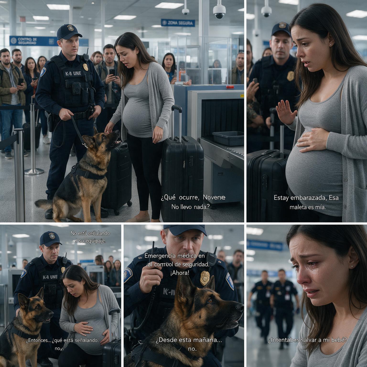 EL PERRO POLICÍA NO DEJABA DE LADRAR AL VIENTRE DE LA EMBARAZADA… PERO CUANDO EL AGENTE DIJO «NO ESTÁ MARCANDO AL BEBÉ», CERRARON EL AEROPUERTO