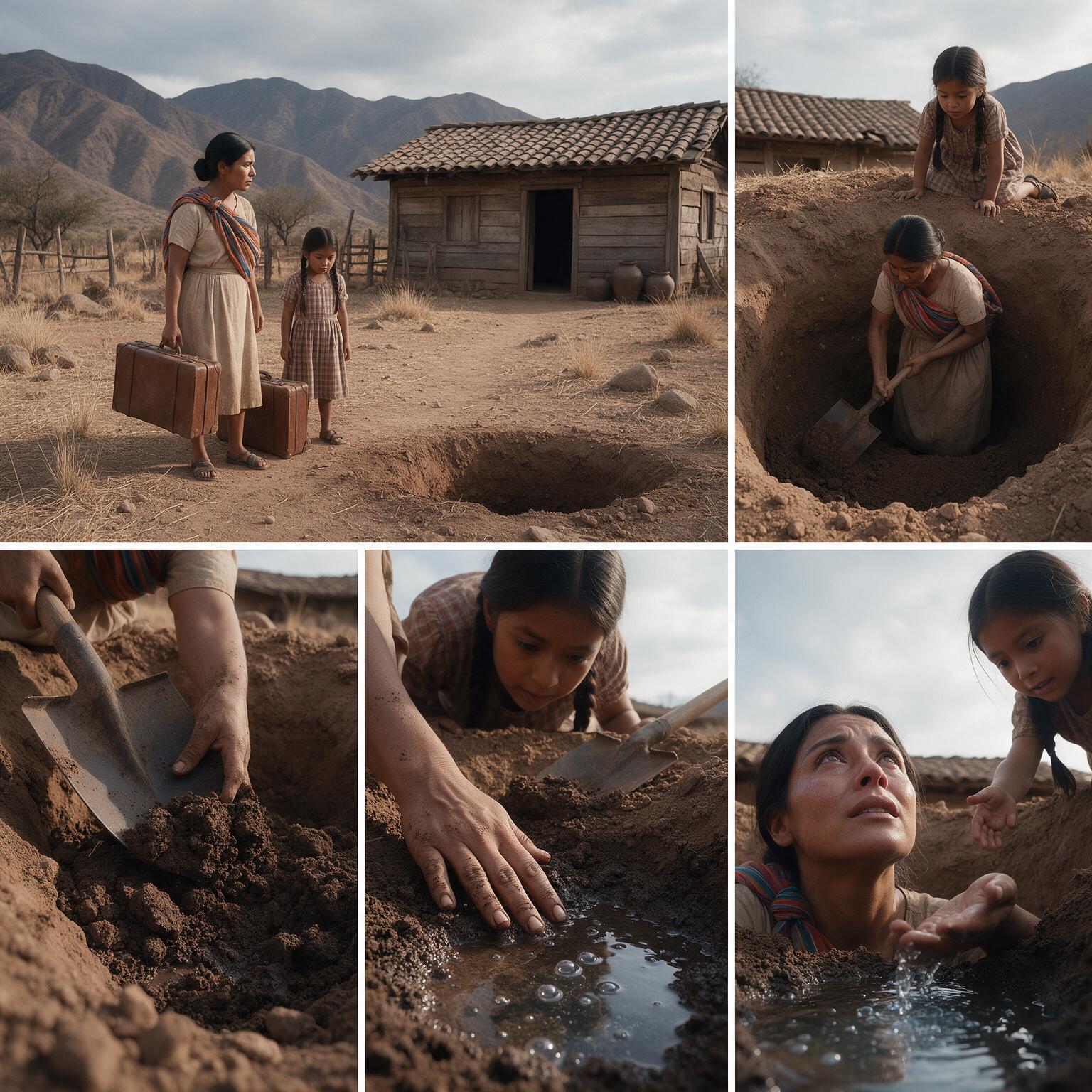 LA MADRE CAVÓ UN ENORME POZO DETRÁS DE LA CASA ABANDONADA… PERO CUANDO ALGO GOLPEÓ DESDE DEBAJO DE LA TIERRA, SU HIJA RECONOCIÓ EL MENSAJE DE SU PADRE DESAPARECIDO