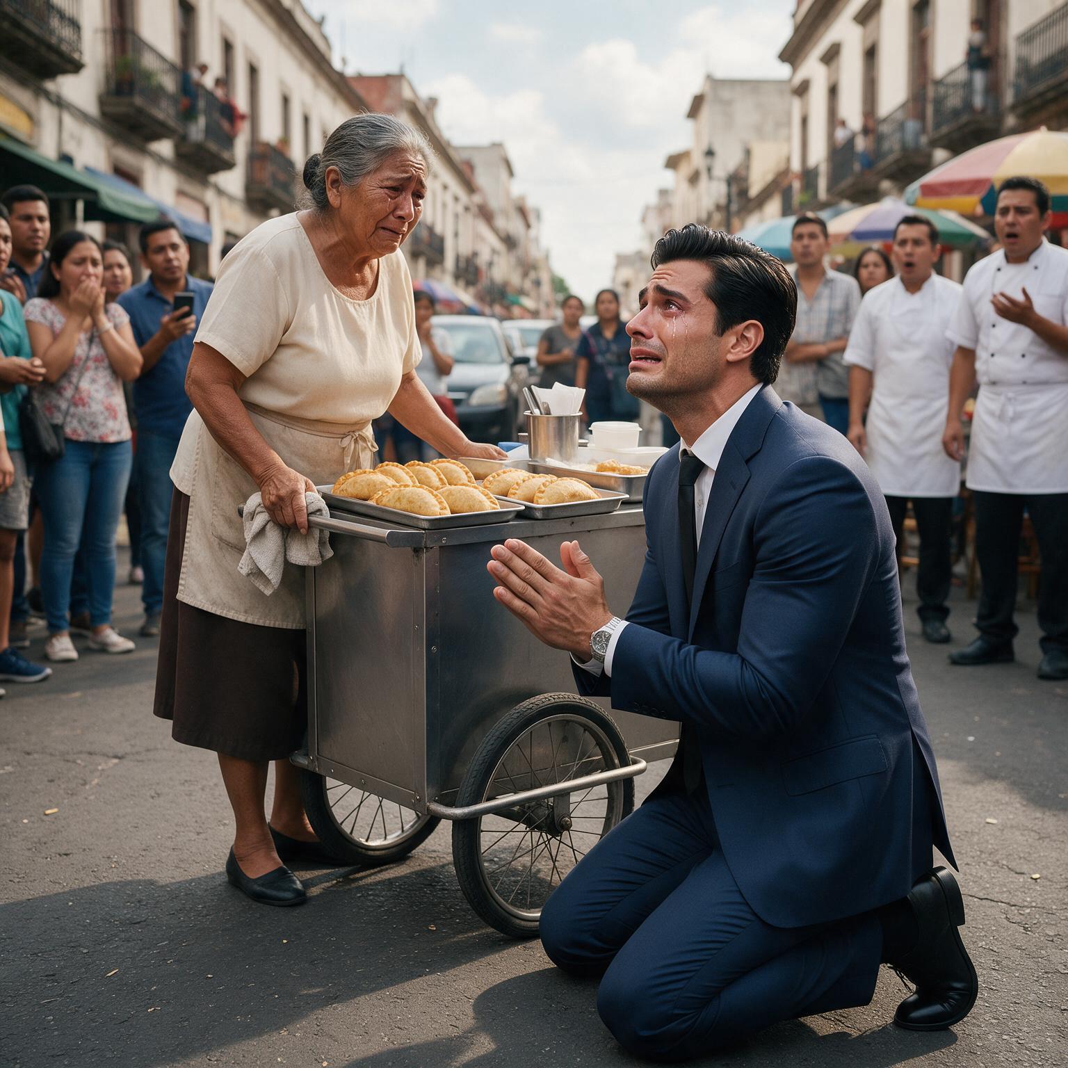 EL DUEÑO DESPIDIÓ A LA ANCIANA COCINERA PARA REEMPLAZARLA POR UN ROBOT… PERO CUANDO EL BANQUETE FRACASÓ, TERMINÓ DE RODILLAS ANTE SU PUESTO CALLEJERO