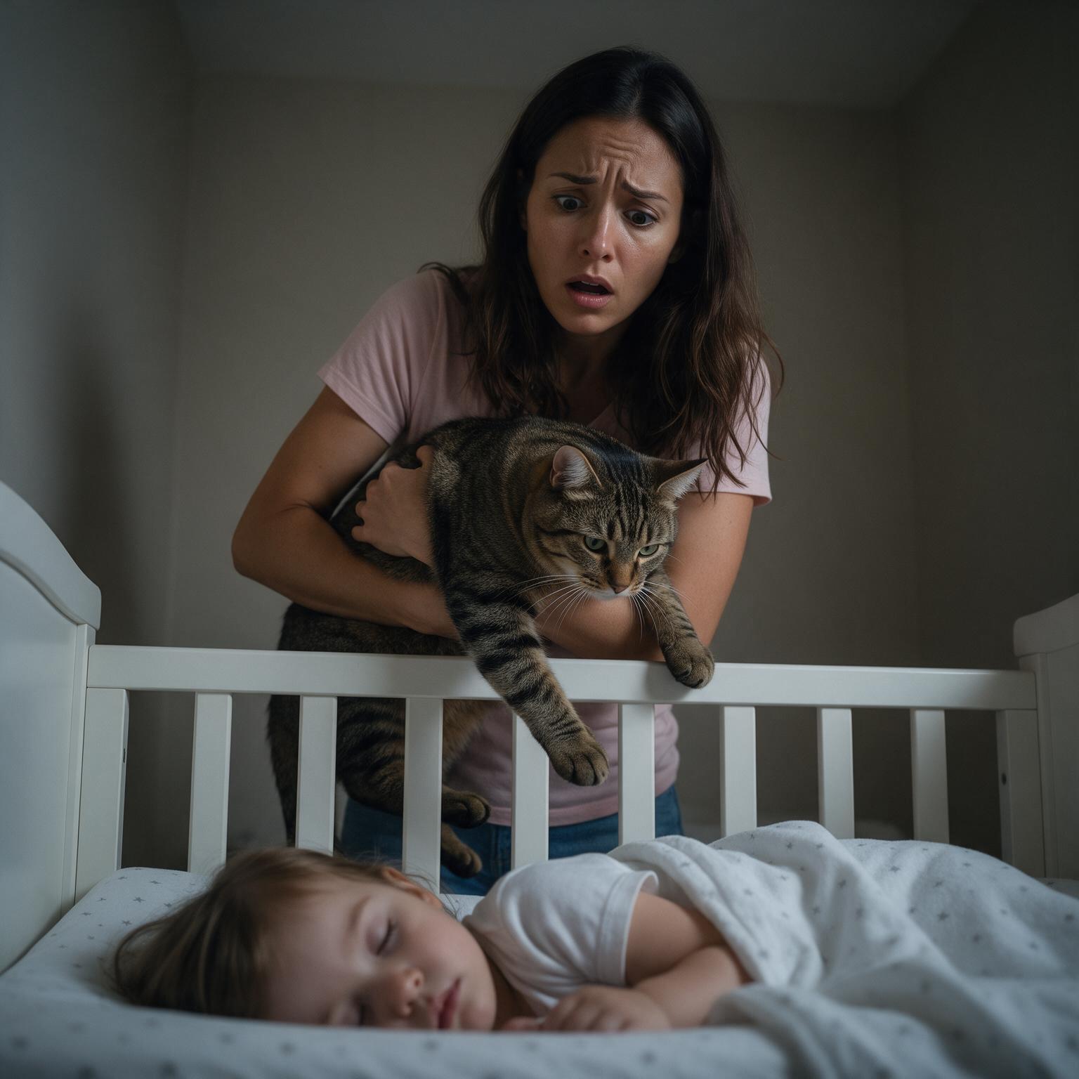 LUCÍA APARTÓ AL GATO DE LA CABEZA DE SU HIJA DORMIDA… PERO CUANDO MILO VOLVIÓ A SEÑALAR LA ALMOHADA, DESCUBRIÓ ALGO QUE ALGUIEN HABÍA ESCONDIDO MIENTRAS ELLAS DORMÍAN