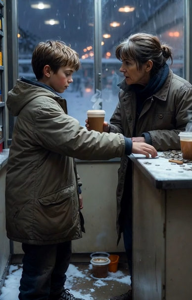 Every night, a little boy bought two hot chocolates…