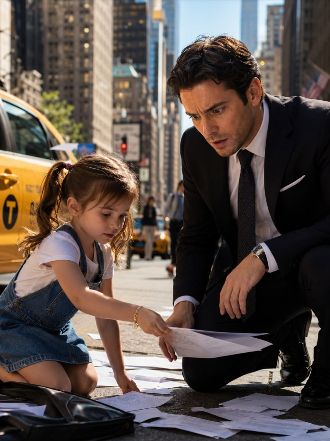 Little girl helped the CEO pick up papers—until he saw a family heirloom bracelet on her tiny wrist  The little girl only wanted to help him pick up papers scattered across a Manhattan sidewalk.