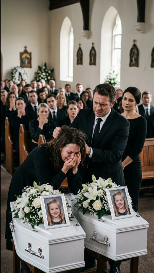 At my twins’ funeral, with their tiny coffins before me, my husband arrived beside his mistress and hissed, “God took them because He knew what kind of mother you were.” When I begged, “Please—just be quiet today,