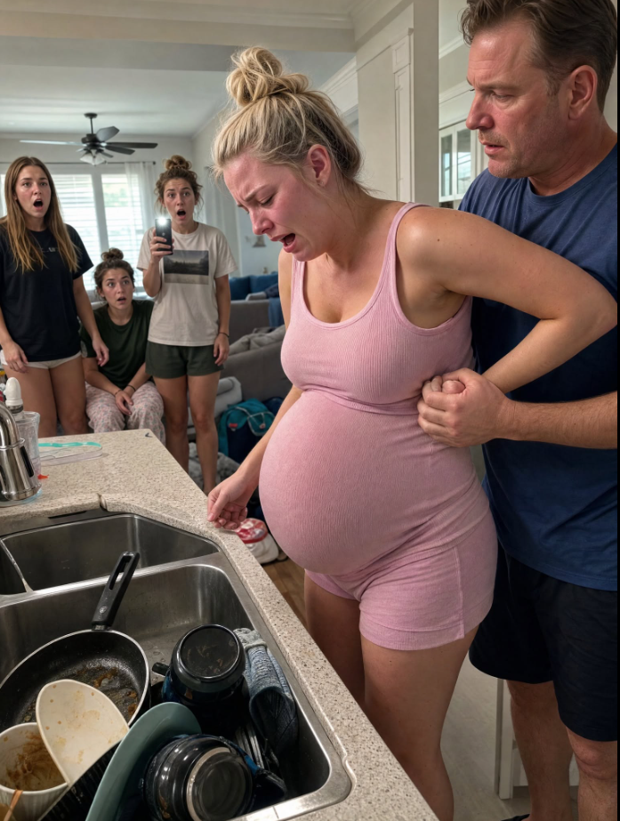 I came home after a twelve-hour shift expecting dinner, peace, and my pregnant wife’s smile. Instead, I found my family laughing in the living room while Emily stood barefoot in the kitchen, shaking over a sink full of their dirty dishes.