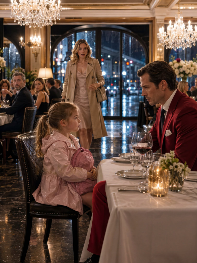 Innocent little girl asked, "Can I sit with you until my mom arrives?" The bodyguards prepared to act, but the billionaire tycoon said, "Just let her sit there".... Then her mother walked in and saw the man sitting next to her daughter, she turned pale...