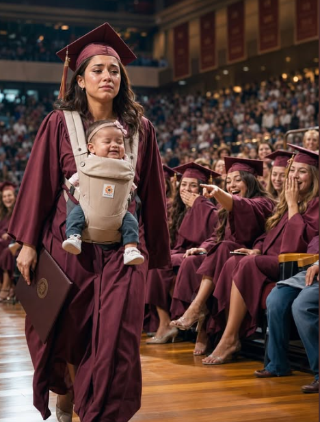 SHE WALKED ACROSS THE GRADUATION STAGE WITH A BABY IN HER ARMS—THEN THE FAMILY WHO ABANDONED THEM CAME BACK TO CLAIM THE CHILD WHO OWNED THEIR EMPIRE