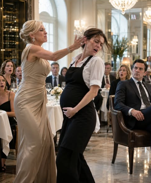 The arrogant woman slapped a pregnant waitress before realizing the quiet man in the corner owned her family’s last hope The slap was so loud that the pianist stopped with both hands still hovering over the keys. For one terrible second, no one inside St. Cordova moved.