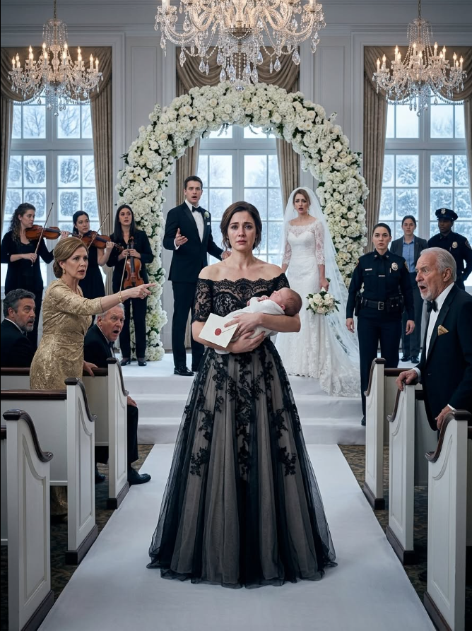 SIX WEEKS AFTER MY HUSBAND LOCKED ME AND OUR SIX-DAY-OLD DAUGHTER OUT IN A MOUNTAIN SNOWSTORM, I WALKED INTO HIS LUXURY WEDDING WEARING BLACK—WITH MY BABY AGAINST MY CHEST AND THE EVIDENCE HE THOUGHT THE STORM HAD ERASED