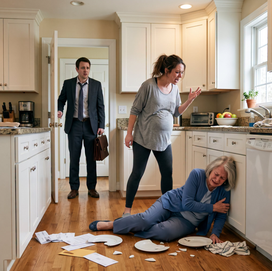My wife thought no one would come home early, so she kicked my elderly mother across our kitchen floor while carrying our unborn child. But the words she screamed revealed a secret so ugly, it destroyed our marriage before I could even ask why...