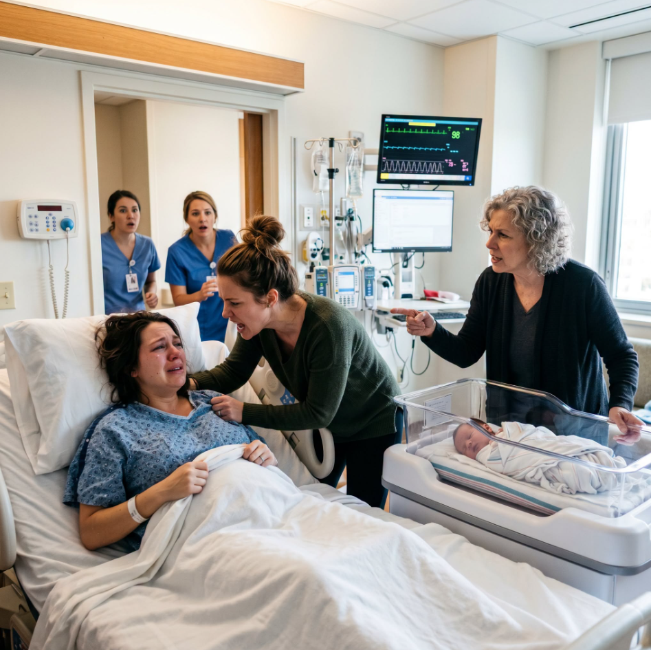 Four hours after giving birth, my sister stormed into my hospital room demanding my credit card for an $80,000 party. When I refused, she attacked me—but my mother did something worse: she grabbed my newborn and walked toward the open window...