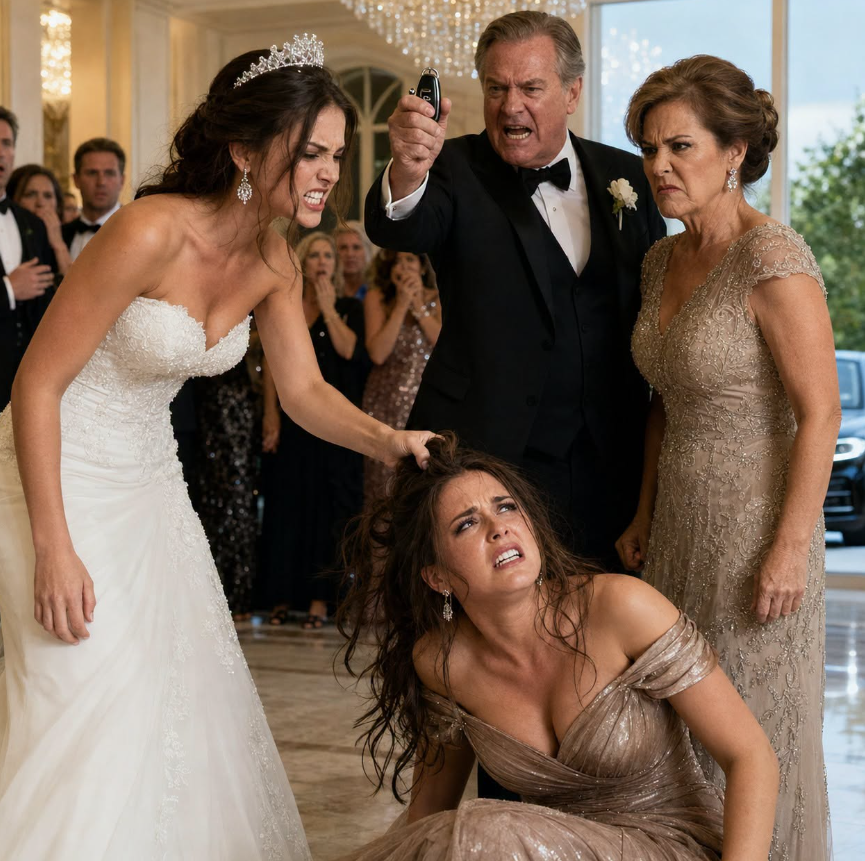 MY FATHER GAVE MY BRAND-NEW MERCEDES TO MY SISTER AT HER WEDDING—THIRTY MINUTES AFTER SHE THREW ME TO THE FLOOR, THEIR ENTIRE WORLD COLLAPSED