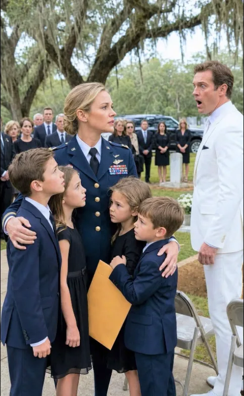 I WALKED INTO MY EX HUSBAND’S FAMILY FUNERAL WITH FIVE CHILDREN BESIDE ME, AND THE WHISPERS STARTED BEFORE WE EVEN REACHED THE GRAVE. BUT THE MOMENT HE LOOKED AT THEIR FACES AND SAW HIS OWN REFLECTION IN ALL FIVE, THE WOMAN WHO HELPED DESTROY OUR MARRIAGE TURNED SO PALE I KNEW THE PAST WAS ABOUT TO COLLAPSE IN FRONT OF EVERYONE