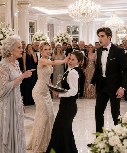 THE MILLIONAIRE WALKED IN JUST AS HIS FIANCÉE STRUCK THE YOUNG SERVER — THEN HIS GRANDMOTHER’S SECRET SILENCED THE ENTIRE BALLROOM