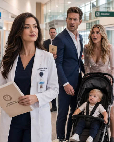 ONE YEAR AFTER OUR DIVORCE, MY EX-HUSBAND BROUGHT THE BABY HE HAD WITH MY FORMER BEST FRIEND INTO MY HOSPITAL AND SAID, “LEAVING YOU WAS THE BEST DECISION I EVER MADE.” FIVE MINUTES LATER, MY LAWYER STEPPED OFF THE ELEVATOR—AND HIS NEW WIFE DROPPED THE BABY BOTTLE.