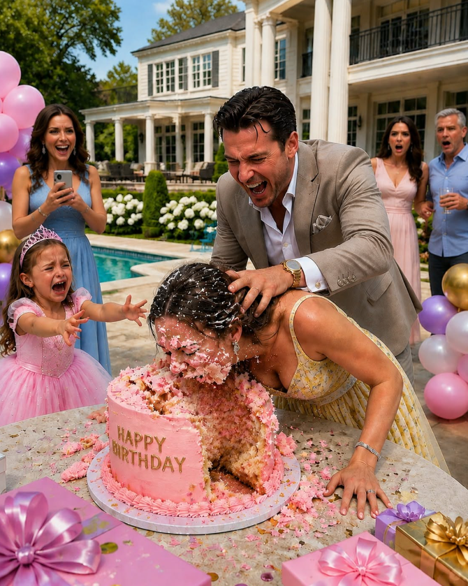 MY HUSBAND SLAMMED MY FACE INTO OUR DAUGHTER’S BIRTHDAY CAKE—HE THOUGHT I WAS JUST A WAITRESS UNTIL A STRANGER RECOGNIZED THE RING I HAD BEEN HIDING