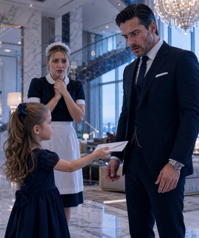 THE MAID’S FOUR-YEAR-OLD DAUGHTER HANDED THE MAFIA BOSS ONE LETTER—THE SECOND LINE MADE HIM FORGET HOW TO BREATHE