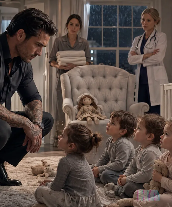 THE MAFIA BOSS’S TRIPLETS CRIED FOR TWO HOURS—UNTIL THE MAID’S LITTLE GIRL PUT HER OLD DOLL IN THEIR DEAD MOTHER’S CHAIR