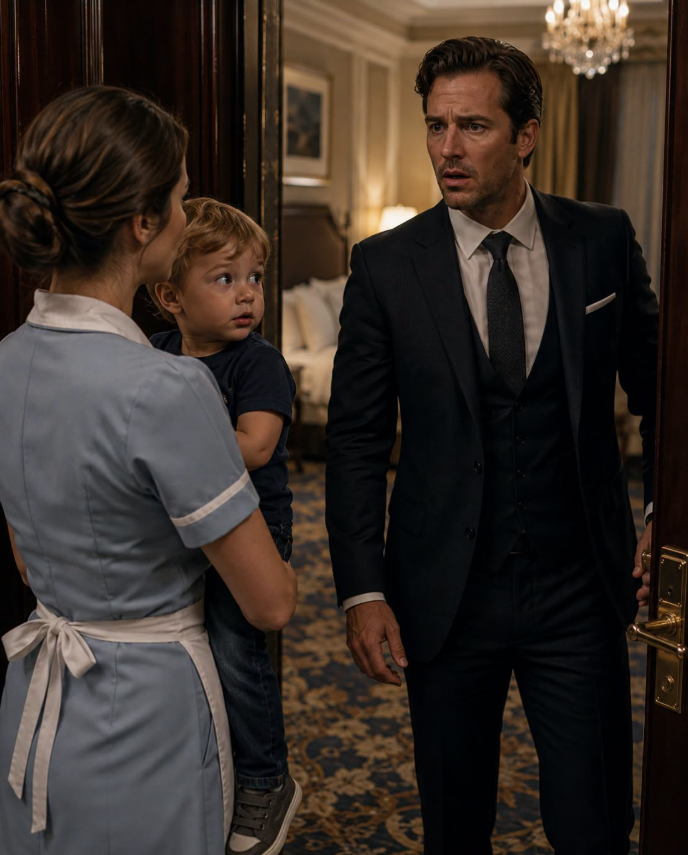 MILLIONAIRE RETURNS TO HIS FAVORITE HOTEL THREE YEARS LATER—THEN HE SEES THE CHAMBERMAID’S LITTLE BOY AND REALIZES THE CHILD HAS HIS EYES