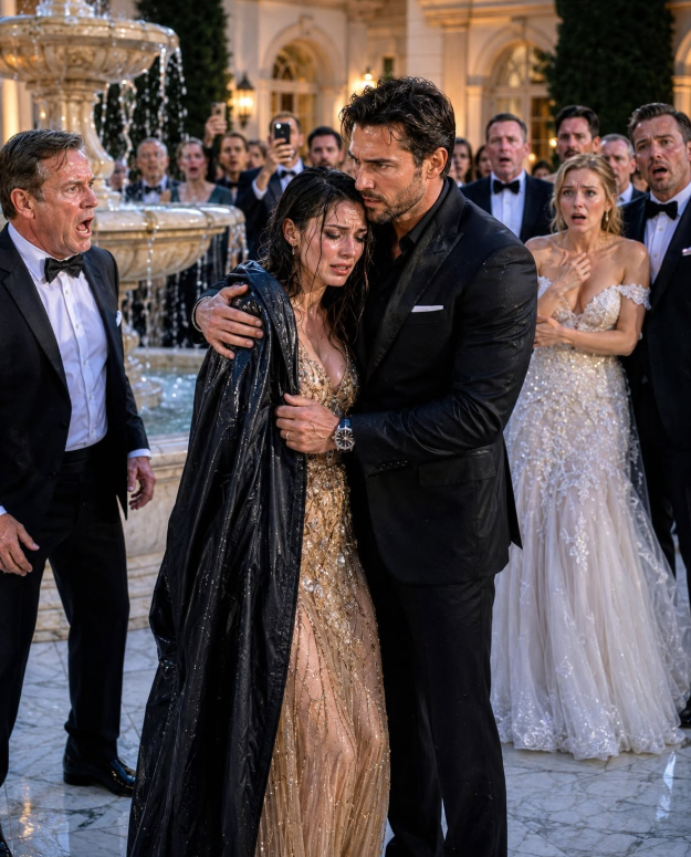 MY FATHER SHOVED ME INTO A FOUNTAIN AT MY SISTER’S WEDDING—TWENTY MINUTES LATER, THE BILLIONAIRE HE WORSHIPPED CALLED ME HIS WIFE