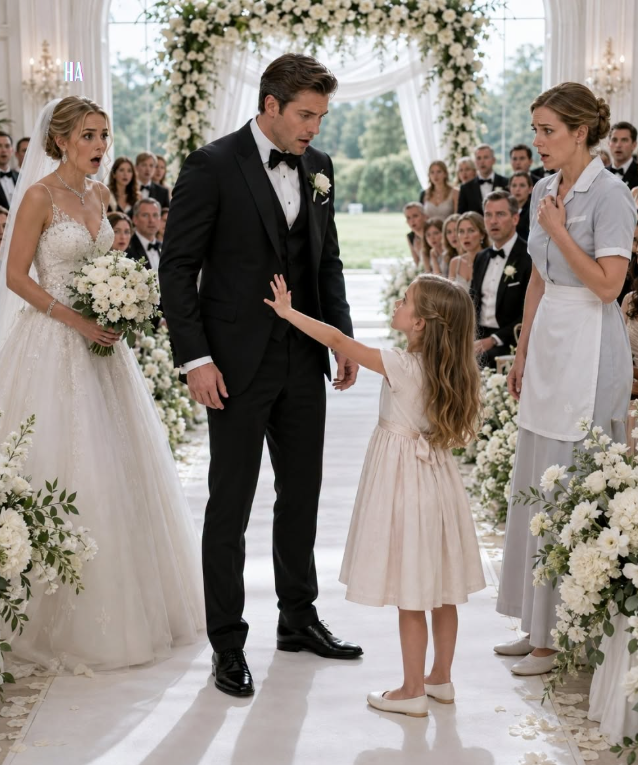 THE HOUSEKEEPER’S LITTLE GIRL STOPPED THE BILLIONAIRE’S WEDDING WITH SIX WORDS HE COULD NEVER FORGET