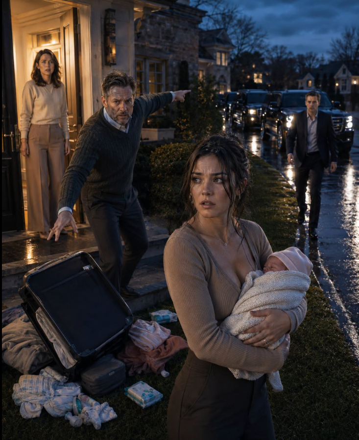 MY FAMILY THREW ME OUT WITH MY NEWBORN AND CALLED ME A DISGRACE—THEN EIGHT BLACK SUVS PULLED UP, AND THE BABY’S FATHER STEPPED OUT HOLDING PROOF MY PARENTS HAD LIED TO BOTH OF US