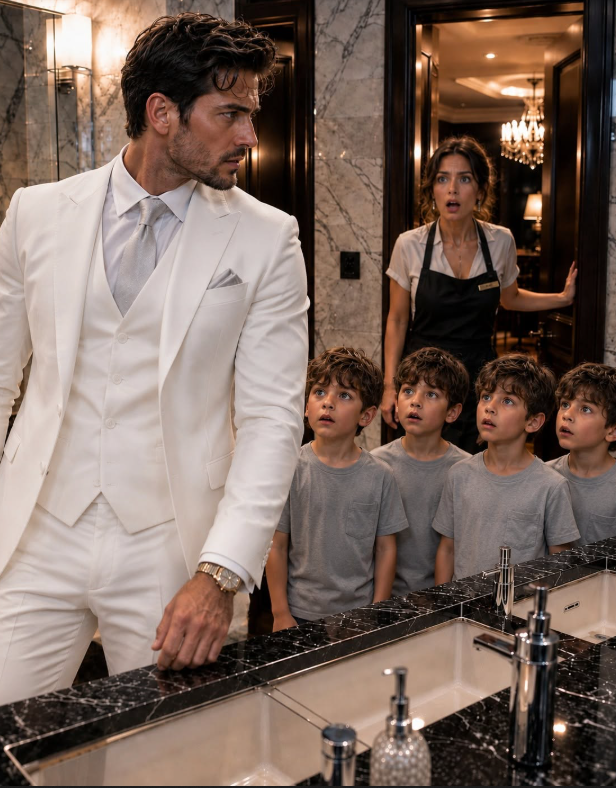 FOUR LITTLE BOYS WALKED INTO A MANHATTAN RESTAURANT BATHROOM HOURS BEFORE MY ENGAGEMENT—THEN I SAW MY OWN FACE IN ALL FOUR OF THEM AND LEARNED SOMEONE HAD STOLEN SIX YEARS FROM US