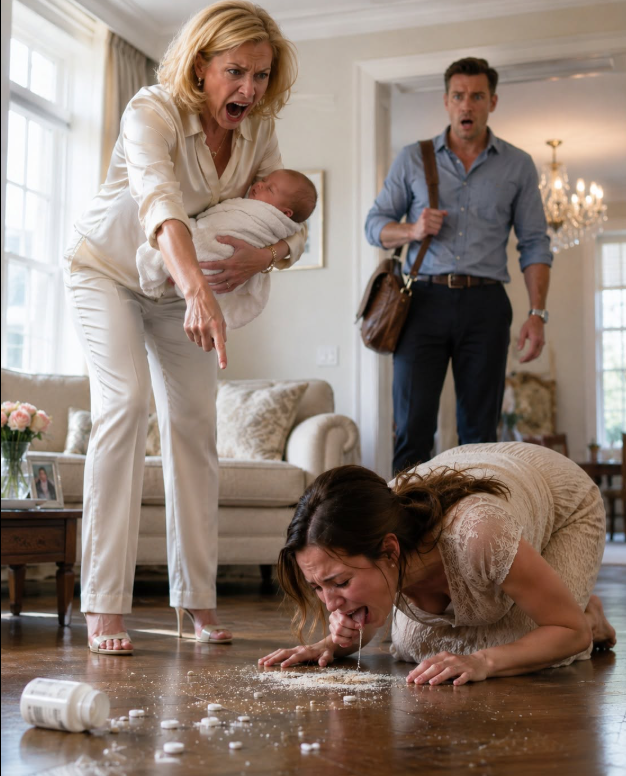 MY MOTHER FORCED MY WIFE—STILL DANGEROUSLY WEAK AFTER CHILDBIRTH—TO CRAWL ACROSS THE FLOOR FOR HER CRUSHED PAIN MEDICATION WHILE HOLDING OUR SCREAMING NEWBORN OUT OF REACH. SHE THOUGHT NO ONE COULD SEE HER. THREE BLOCKS AWAY, I WAS WATCHING EVERYTHING.