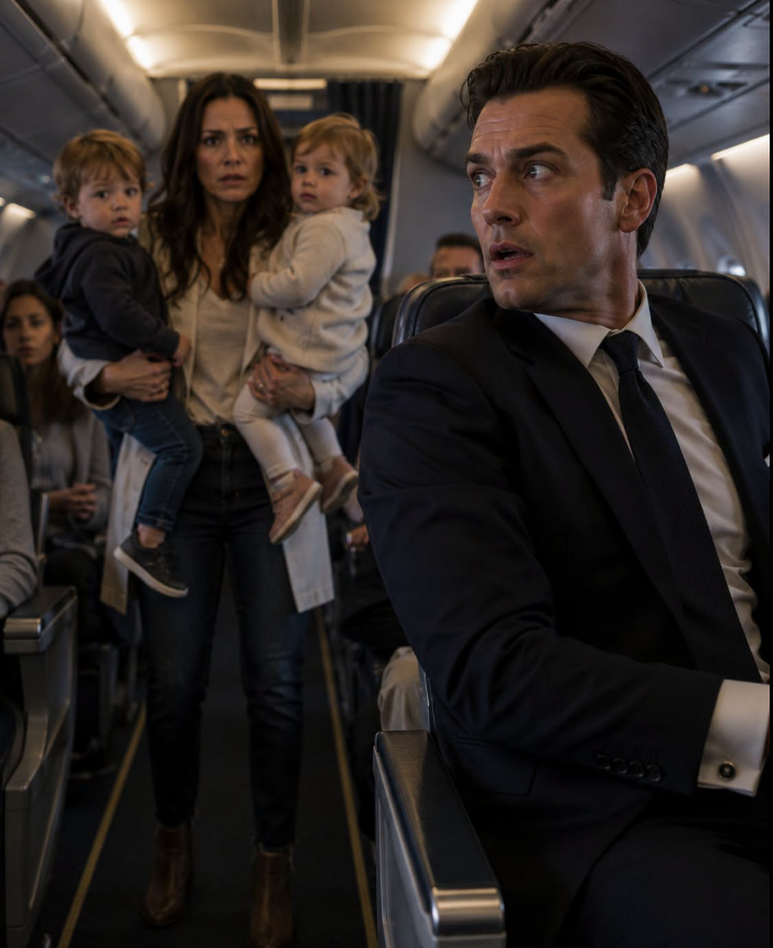 BILLIONAIRE TOOK A CHRISTMAS EVE FLIGHT FURIOUS ABOUT THE DELAY—THEN HE TURNED AROUND AND SAW HIS EX-FIANCÉE TWENTY ROWS BACK HOLDING TWO TODDLERS WITH HIS GREEN EYES