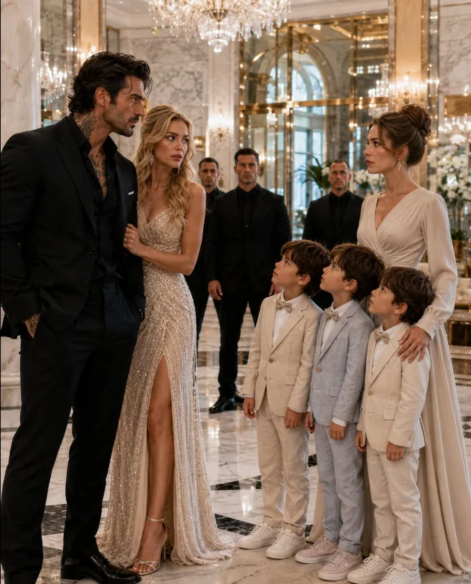 FIVE YEARS AFTER MY MAFIA BOSS HUSBAND LEFT ME FOR A YOUNGER WOMAN, I WALKED INTO A MANHATTAN GALA WITH THE THREE SONS HE NEVER KNEW EXISTED
