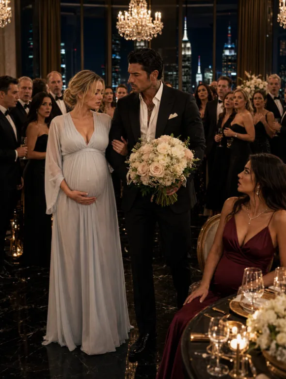 HE TOOK HIS MISTRESS TO MANHATTAN’S1 MOST EXCLUSIVE DINNER—THEN HIS PREGNANT EX WALKED IN AND THE ENTIRE ROOM STOOD FOR HER
