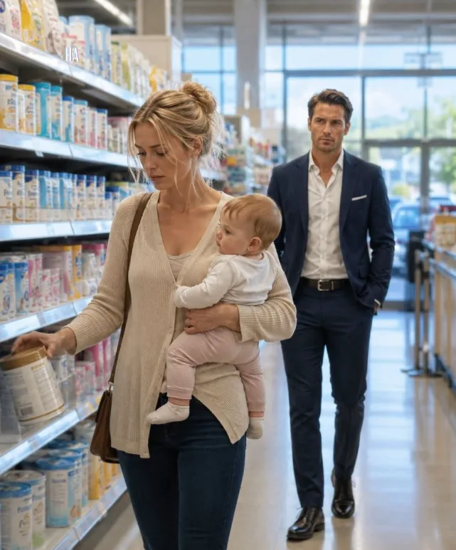 SHE PUT HER BABY’S FORMULA BACK BECAUSE SHE WAS EIGHT DOLLARS SHORT—AND THE BILLIONAIRE BEHIND HER FOLLOWED HER ALL THE WAY TO THE BUS STOP