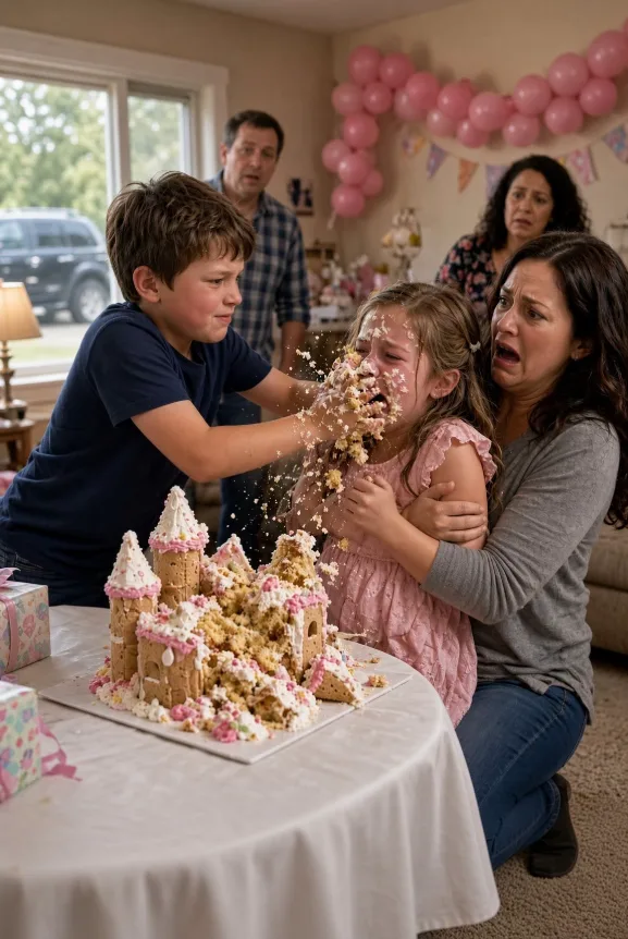 AT MY DAUGHTER’S 10TH BIRTHDAY, MY FAMILY’S GOLDEN SON SHOVED HER FACE INTO THE CASTLE CAKE I HAD SPENT THREE NIGHTS MAKING—THEN MY FATHER ORDERED ME TO APOLOGIZE TO HIM OR LOSE EVERYTHING