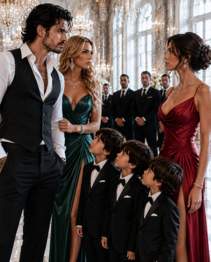 FIVE YEARS AFTER MY MAFIA BOSS HUSBAND DIVORCED ME FOR A YOUNGER WOMAN, I WALKED INTO A MANHATTAN CHARITY GALA WITH THE THREE SONS HE NEVER KNEW EXISTED — THEN HIS FIANCÉE TURNED PALE BEFORE I EVEN SAID THEY WERE HIS