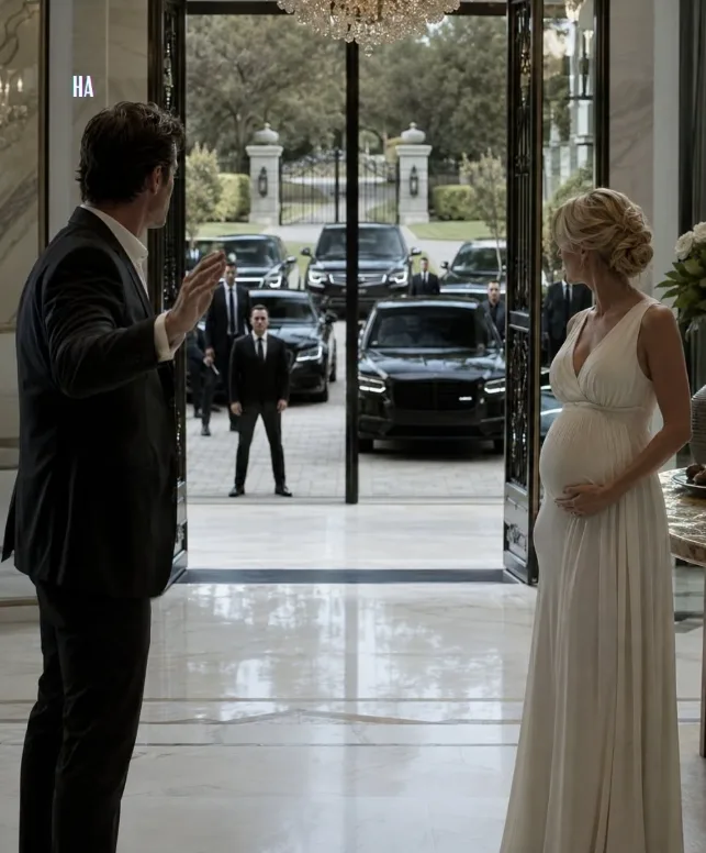 HE RAISED HIS HAND TO HIS PREGNANT WIFE—AND BEFORE THE ECHO FADED, A LINE OF BLACK CARS SEALED EVERY EXIT