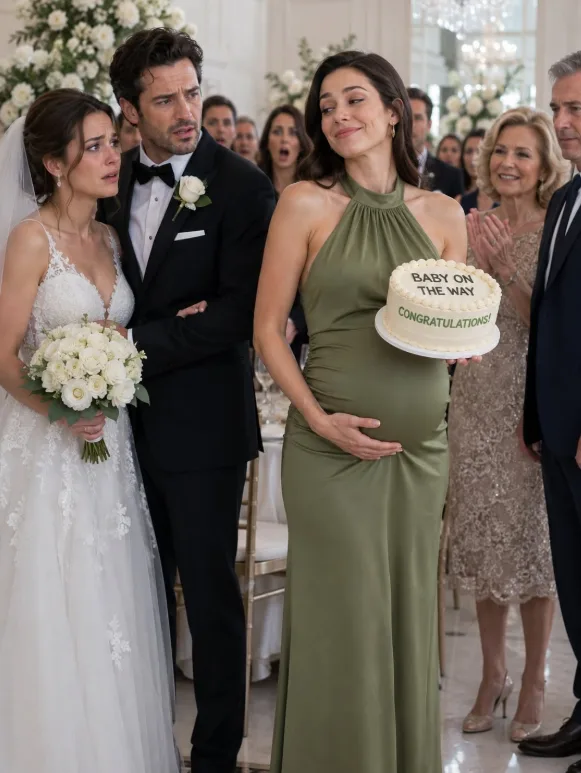 MY SISTER PULLED OUT A PREGNANCY CAKE IN THE MIDDLE OF MY WEDDING TO STEAL MY NIGHT—BUT SHE DIDN’T EXPECT SOMEONE FROM HER PAST TO WALK INTO THE RECEPTION AND SAY, “MY CONGRATULATIONS ARE MISSING TOO.”