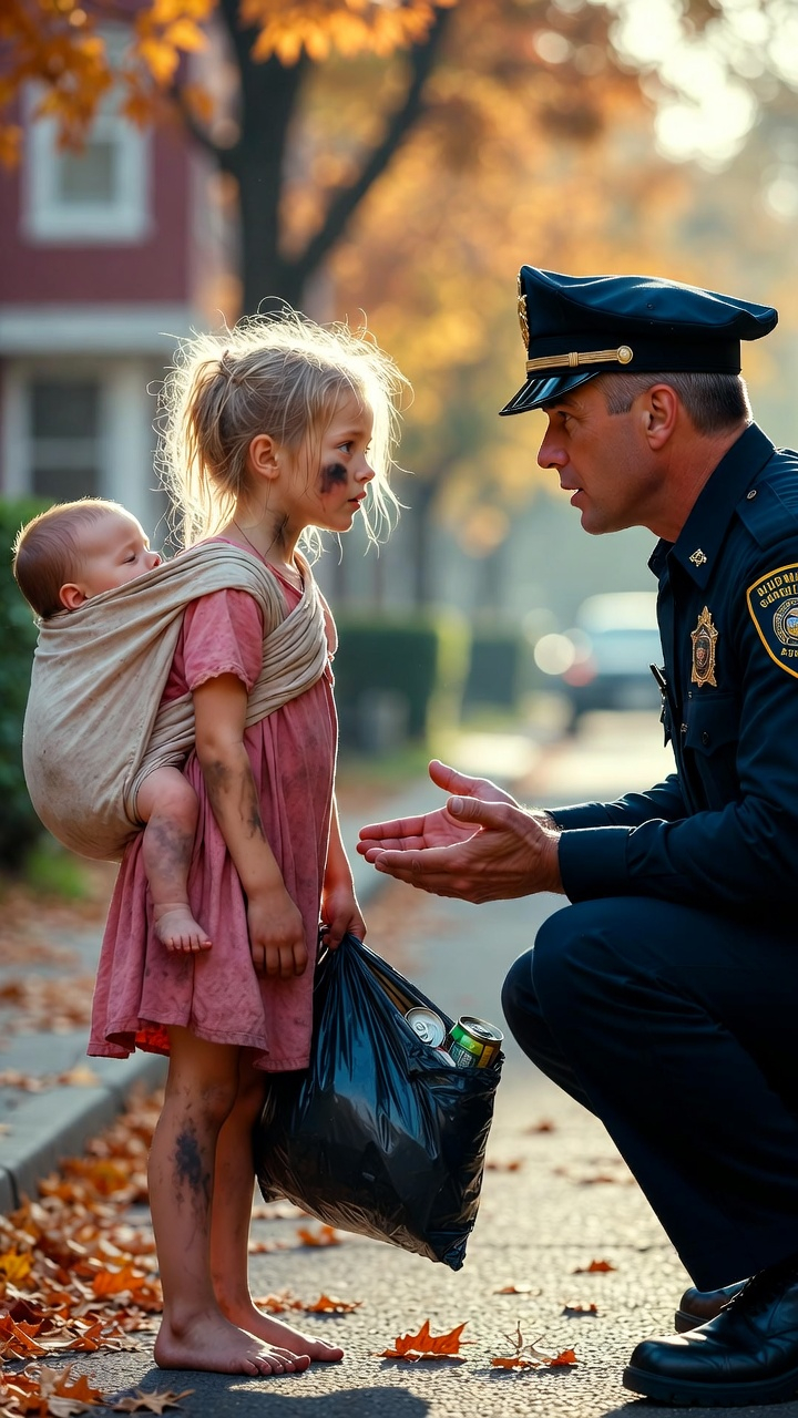 "Police Officer Finds Barefoot 5-Year-Old Carrying a Baby—What Happens Next Will Change Their Lives Forever!"