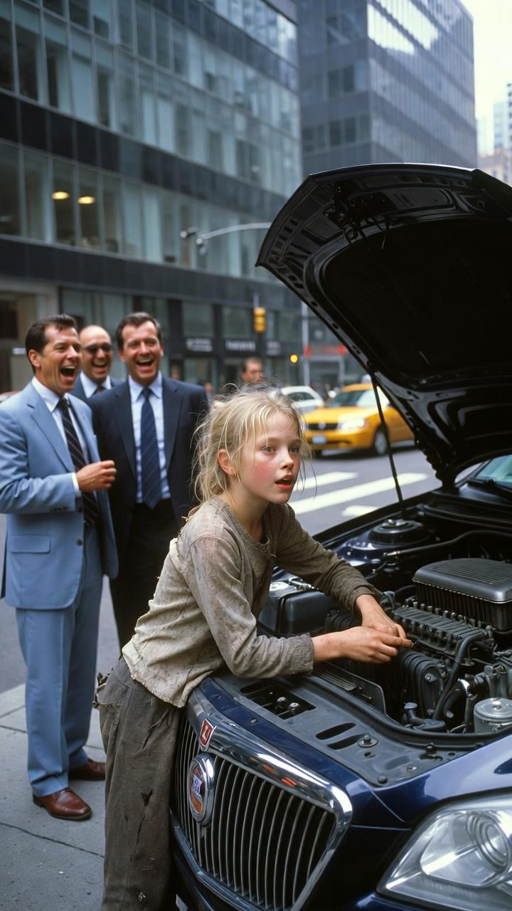 He Mocked a Homeless Girl With a $100 Million Joke — Then She Fixed His Car and Silenced the Entire Street