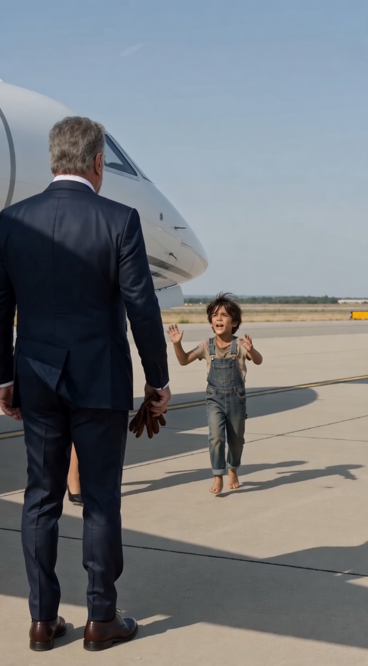 A Barefoot Boy Stopped a Billionaire From Boarding His Private Jet—Minutes Later, They Found the Device Hidden in the Wing