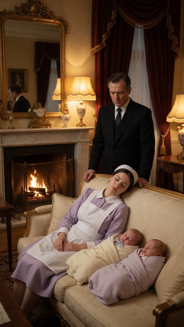 THE BILLIONAIRE RETURNED HOME LATE AND FOUND HIS HOUSEKEEPER LYING ON THE FLOOR WITH HIS NEWBORN TWINS—WHAT HE DID NEXT CHANGED EVERYTHING