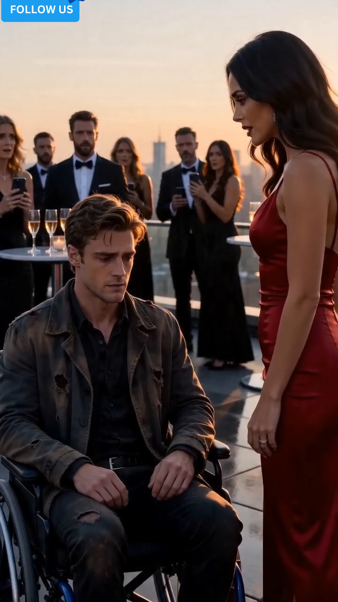 SHE HUMILIATED HER BOYFRIEND IN A WHEELCHAIR IN FRONT OF THE ENTIRE ROOFTOP — THEN HE STOOD UP HOLDING A DIAMOND RING