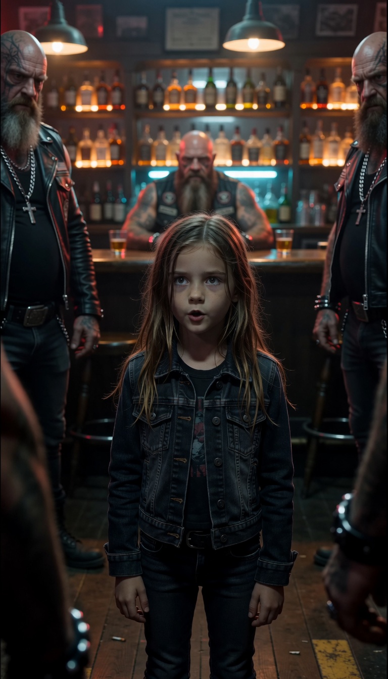 THE LITTLE GIRL WALKED INTO A BIKER BAR… THEN THE ENTIRE GANG KNEELED IN FEAR OF HER FATHER’S RING